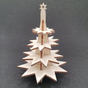 Layered Star Christmas Tree Laser Cut DXF File