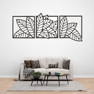 Leaves Wall Art for Home Decor 3 Panels Laser Cut File