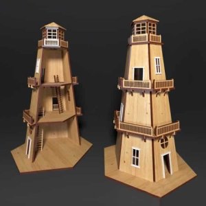 Lighthouse 3D Wooden Model Puzzle Kit Laser Cut File