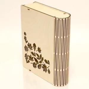 Living Hinge Book Box with Flower Cutout Design Laser Cut File