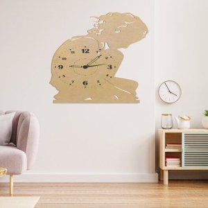 Lonely Girl Wooden Wall Clock Laser Cut File
