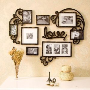 Love Heart Family Photo Frame Wall Collage Laser Cut File