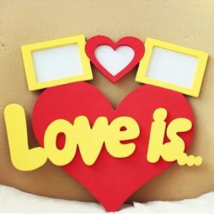 Love Is Valentines Day Photo Frame Laser Cut Design