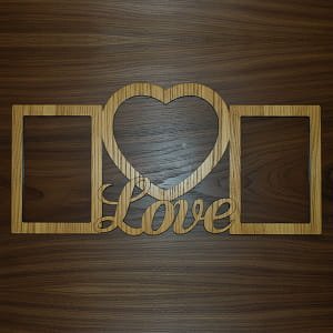 Love Photo Frame Collage Laser Cut Wooden Heart Collage Decor
