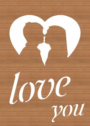 Loving Couple Valentine Day Greeting Card Laser Cut File