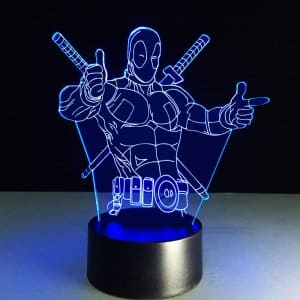 Marvel Deadpool 3D Illusion Lamp for Kids Room Laser Engraving File