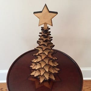 Mini Tabletop Christmas Star Tree Laser Cut File