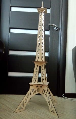 Miniature Wooden Eiffel Tower Model Laser Cut File