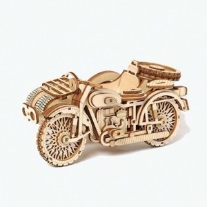 Motorcycle with Sidecar 3D Wooden Construction Kit Laser Cut File