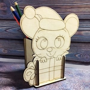 Mouse Pencil Holder Laser Cut Template File