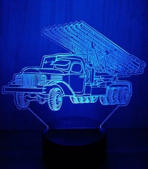 Multi Barrel Rocket Launcher Acrylic Night Light Lamp Laser Engraving File