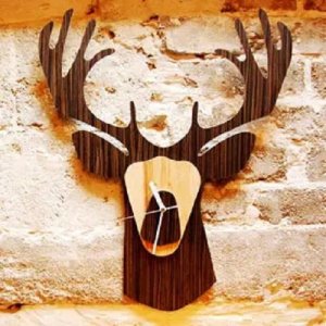 Multilayer Deer Wood Wall Clock Laser Cut File
