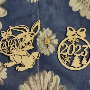 New Year Bunny 2023 Hanging Decoration Laser Cut File