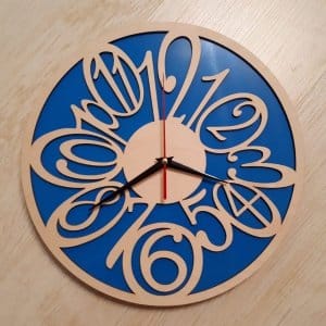 Numbers Pattern Wooden Wall Clock Laser Cut File