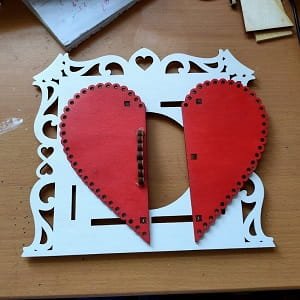 Opening Heart Photo Frame Laser Cut Wooden Love Gift