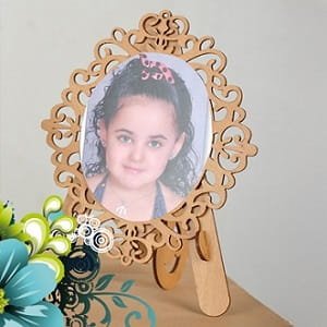 Ornate Photo Frame Laser Cut Tabletop Easel Stand Frame