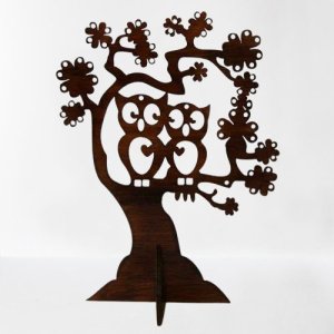 Owl Jewelry Tree Stand Laser Cut File