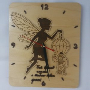Paratrooper with Fairy Wall Clock for Girls Room Laser Cut File