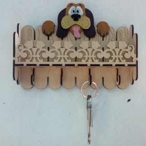 Peeking Dog Key Holder Entryway Organizer Laser Cut File