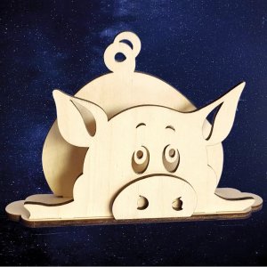 Piggy Napkin Holder for Table Laser Cut File