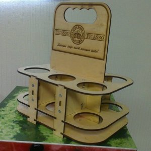 Plywood Beer Carrier Laser Cut 6 Pack Beer Holder with Handle Template File