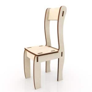 Plywood Chair for Dolls 6mm 150x120x315mm Laser Cut File