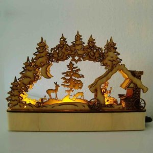 Plywood Christmas Arch Lamp Laser Cut File