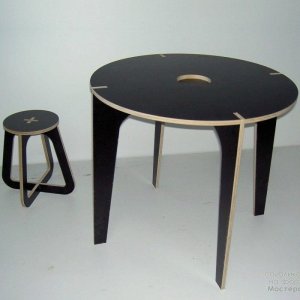 Plywood Coffee Table with Stool Laser Cut File