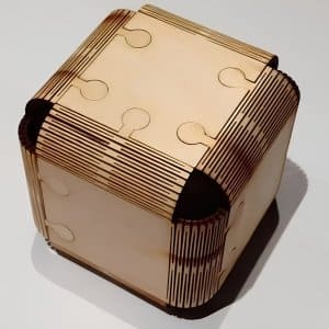 Plywood Folding Cube with Living Hinge Laser Cut File