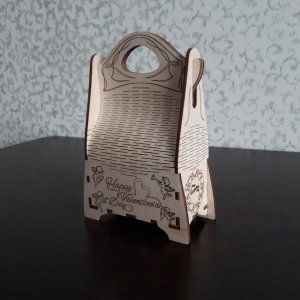 Plywood Handbag Gift for Valentine Day Laser Cut File