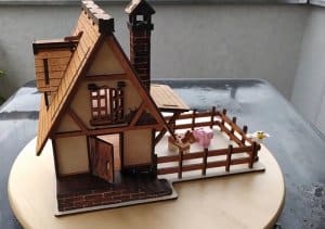 Plywood Medieval House Model Laser Cut Layout