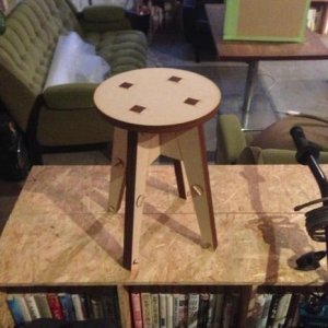 Plywood Trapezoid Stool Plans Laser Cut File