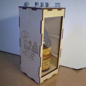 Plywood Wine Bottle Box Laser Cut File