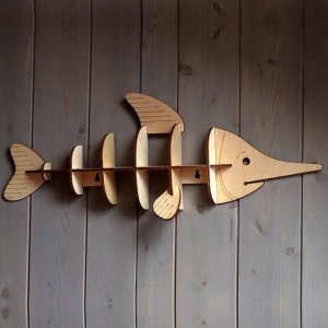 Polka Ryba Fish Wall Shelf Laser Cut File