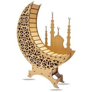 Ramadan Crescent Lantern Wood Arc Laser Cut File