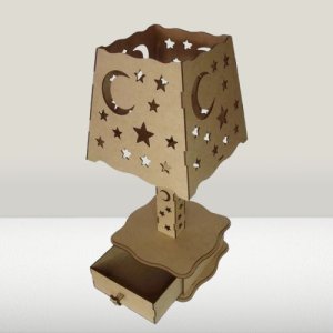 Ramadan Side Table Lamp with Drawer 3.2mm Laser Cut File