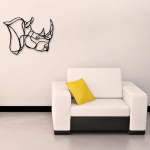 Rhino Head Metal Wall Art Decor Laser Cut Line Drawing File