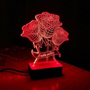 Roses 3D Optical Illusion Night Light Lamp Laser Engraving File
