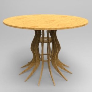 Round Wooden Dining Table Laser Cut File