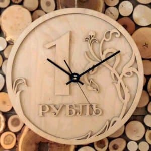 Russian Ruble Coin Wall Clock Laser Cut File