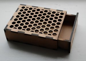 Sliding Box with Honeycomb Cutout Pattern Laser Cut File