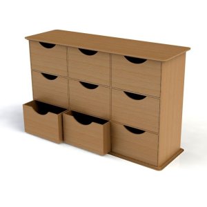 Small 9 Drawer Chest Laser Cut File