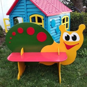 Snail Garden Bench for Kids Laser Cut File