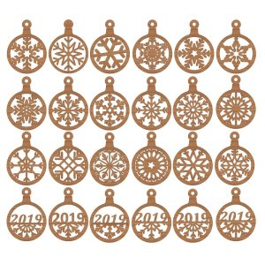 Snowflake Balls for New Year Laser Cut File