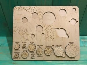 Solar System Inset Puzzle for Toddlers Laser Cut File