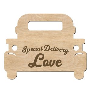 Special Delivery Love Truck Wood Engraved Cutout Laser Cut File
