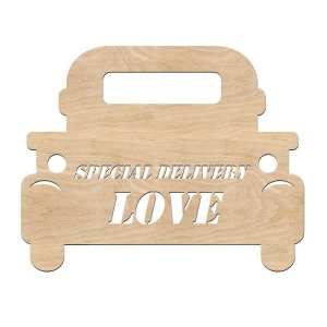 Special Delivery Valentines Day Truck Wood Cutout Shape Laser Cut File