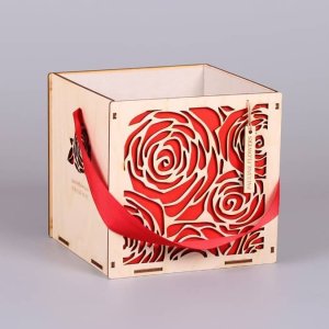 Square Flower Box for Valentines Day Laser Cut File