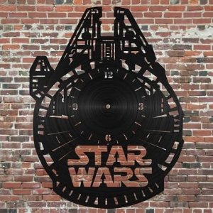 Star Wars Millennium Falcon Vinyl Record Wall Clock Laser Cut File