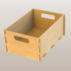 Storage Bin Wooden Basket Box with Handle Laser Cut File